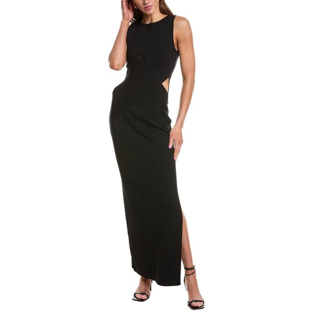 Endless Rose Womens Hip Cutout Maxi Dress, Black